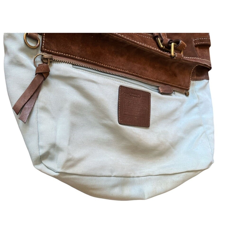 Coach Vintage Hampton Gallery Brown Suede Purse Shoulder Bag Tote 8B03 READ - Picture 11 of 16